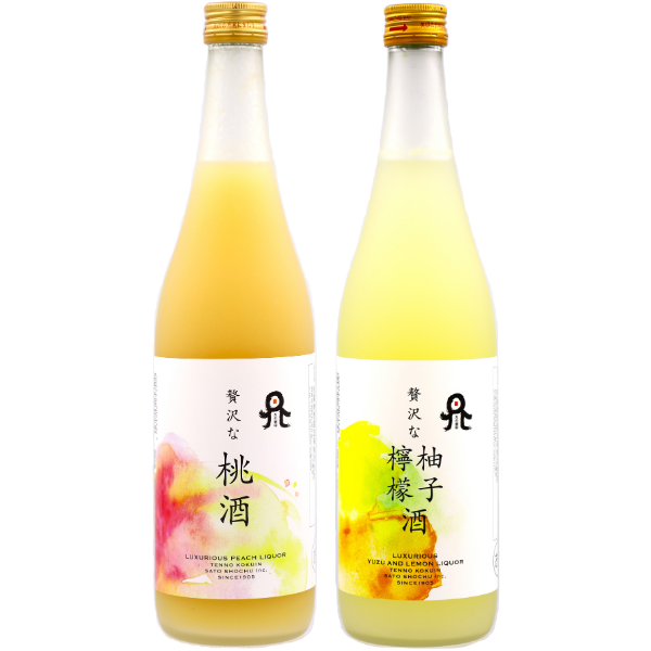 贅沢な桃・贅沢な柚子檸檬酒セット（リキュール 720ml×2）